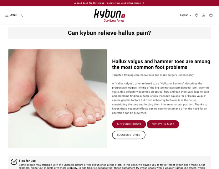 Can kybun relieve hallux pain?