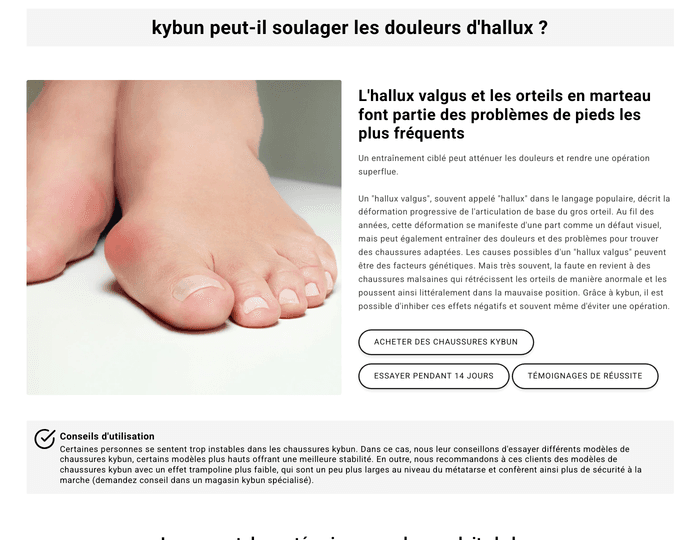 kybun peut-il soulager les douleurs d'hallux ?